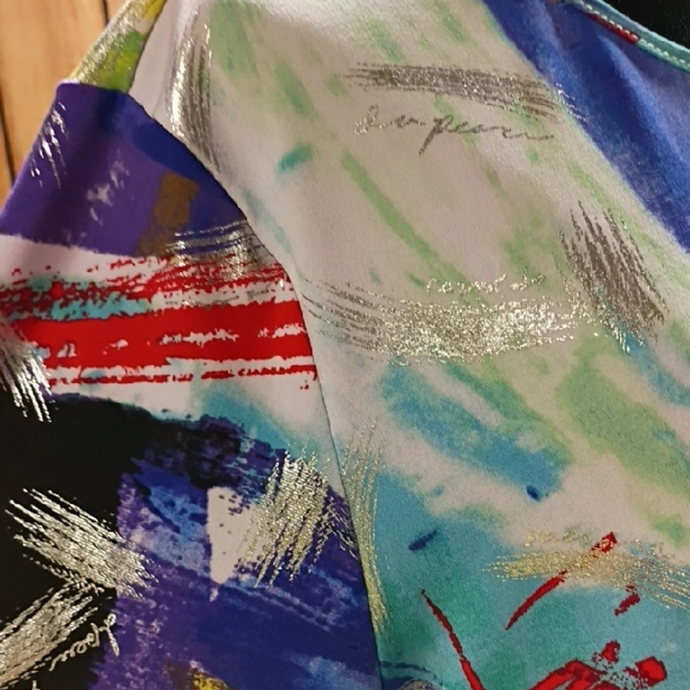 Allison Daley Abstract Art Print Multicolored Pattern, Lightweight Longsleeve XL - Picture 7 of 13